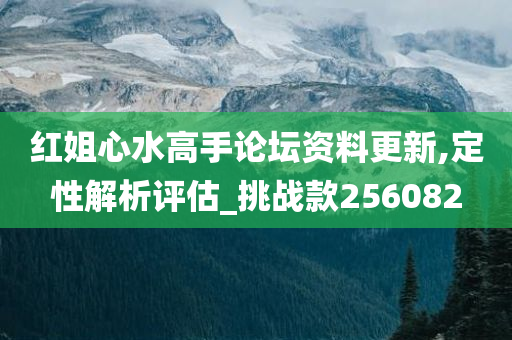 红姐心水高手论坛资料更新,定性解析评估_挑战款256082