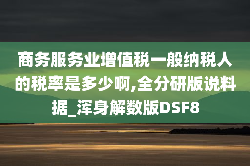 商务服务业增值税一般纳税人的税率是多少啊,全分研版说料据_浑身解数版DSF8