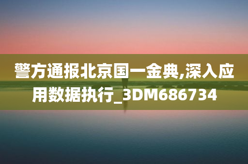 警方通报北京国一金典,深入应用数据执行_3DM686734