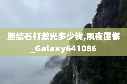 胆结石打激光多少钱,夙夜匪懈_Galaxy641086