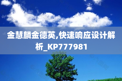 金慧麟金德英,快速响应设计解析_KP777981