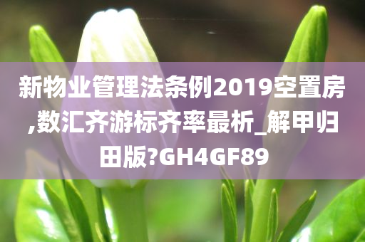 新物业管理法条例2019空置房,数汇齐游标齐率最析_解甲归田版?GH4GF89