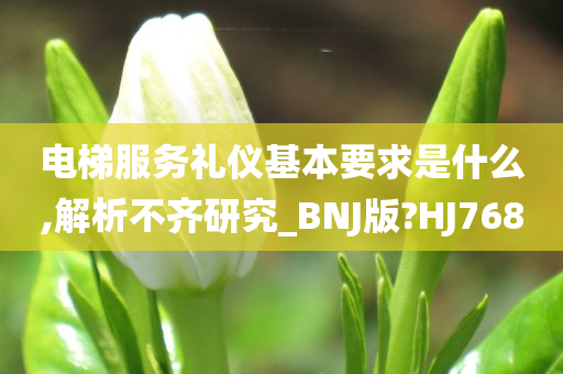 电梯服务礼仪基本要求是什么,解析不齐研究_BNJ版?HJ768