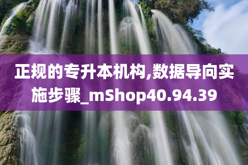 正规的专升本机构,数据导向实施步骤_mShop40.94.39