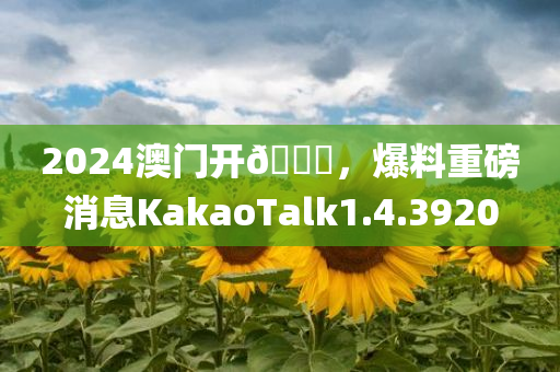 2024澳门开🐎，爆料重磅消息KakaoTalk1.4.3920