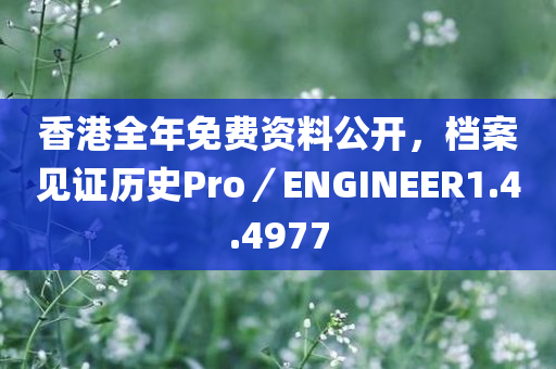 香港全年免费资料公开，档案见证历史Pro／ENGINEER1.4.4977