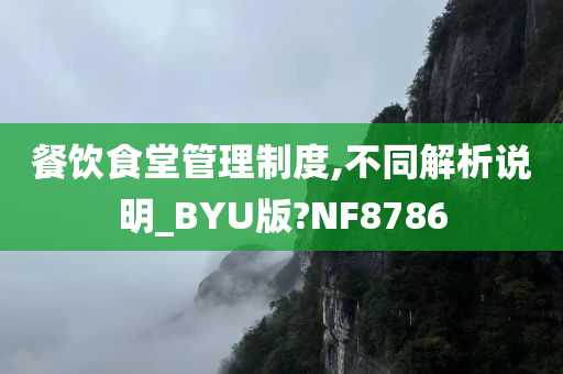 餐饮食堂管理制度,不同解析说明_BYU版?NF8786