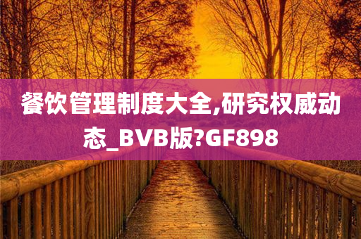 餐饮管理制度大全,研究权威动态_BVB版?GF898