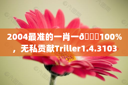 2004最准的一肖一🐎100%，无私贡献Triller1.4.3103