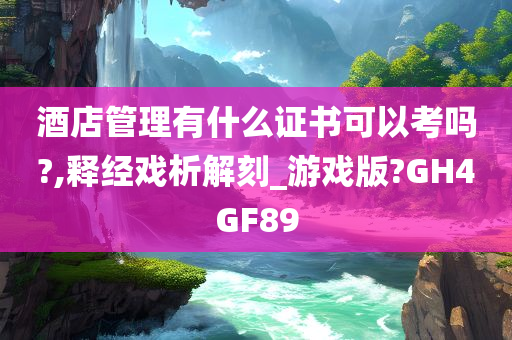 酒店管理有什么证书可以考吗?,释经戏析解刻_游戏版?GH4GF89