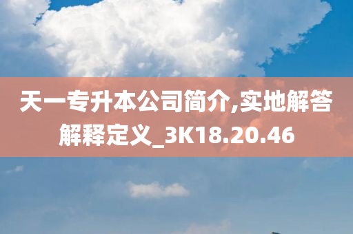 天一专升本公司简介,实地解答解释定义_3K18.20.46