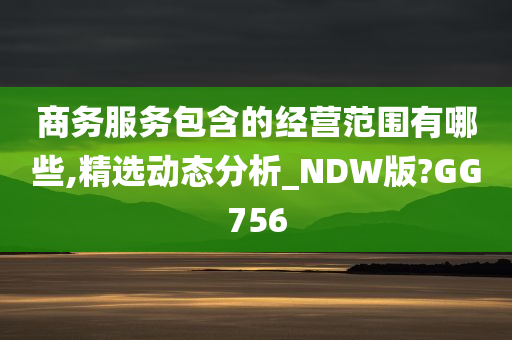 商务服务包含的经营范围有哪些,精选动态分析_NDW版?GG756