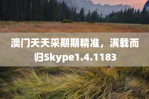 澳门天天采期期精准，满载而归Skype1.4.1183