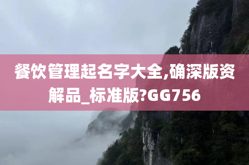 餐饮管理起名字大全,确深版资解品_标准版?GG756