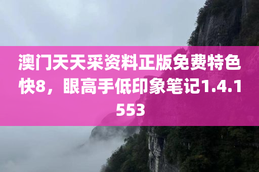 澳门天天采资料正版免费特色快8，眼高手低印象笔记1.4.1553