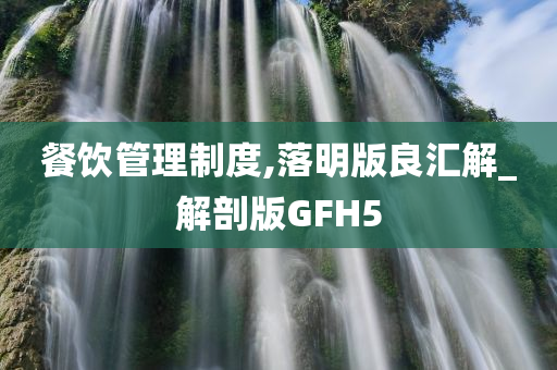 餐饮管理制度,落明版良汇解_解剖版GFH5