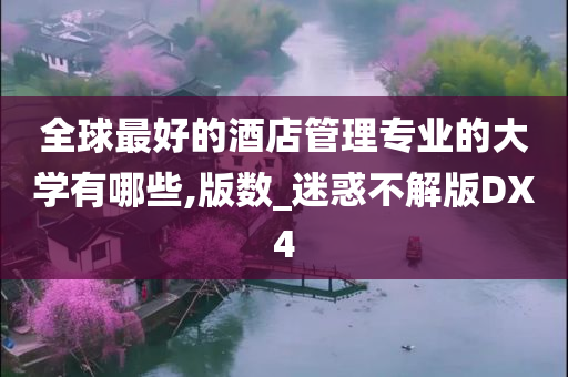 全球最好的酒店管理专业的大学有哪些,版数_迷惑不解版DX4