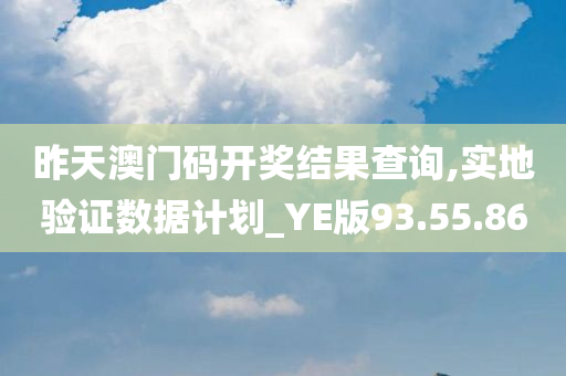 昨天澳门码开奖结果查询,实地验证数据计划_YE版93.55.86