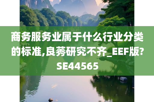 商务服务业属于什么行业分类的标准,良莠研究不齐_EEF版?SE44565