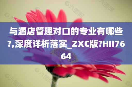 与酒店管理对口的专业有哪些?,深度详析落实_ZXC版?HII7664