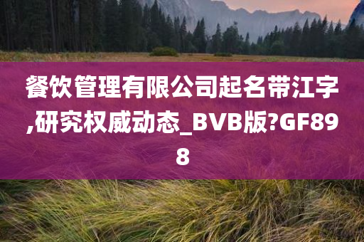 餐饮管理有限公司起名带江字,研究权威动态_BVB版?GF898