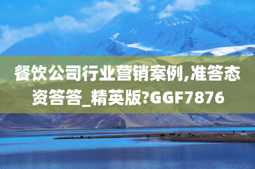 餐饮公司行业营销案例,准答态资答答_精英版?GGF7876