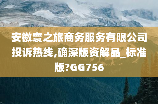 安徽寰之旅商务服务有限公司投诉热线,确深版资解品_标准版?GG756