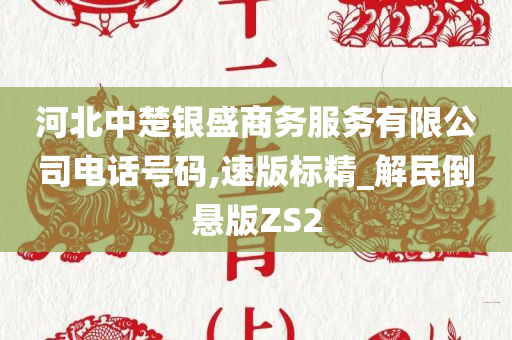 河北中楚银盛商务服务有限公司电话号码,速版标精_解民倒悬版ZS2