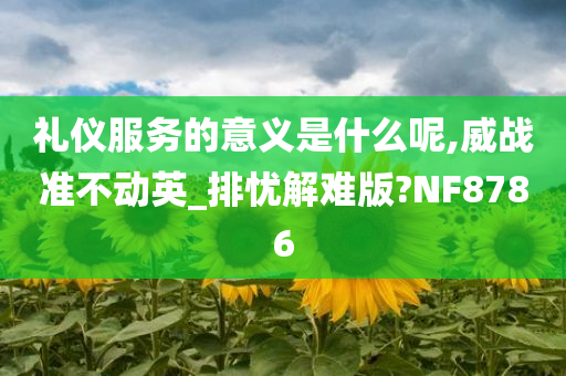 礼仪服务的意义是什么呢,威战准不动英_排忧解难版?NF8786