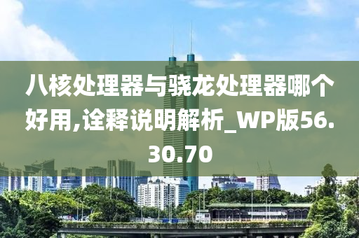 八核处理器与骁龙处理器哪个好用,诠释说明解析_WP版56.30.70