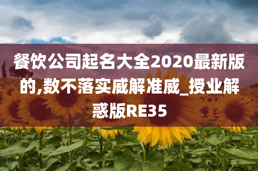 餐饮公司起名大全2020最新版的,数不落实威解准威_授业解惑版RE35