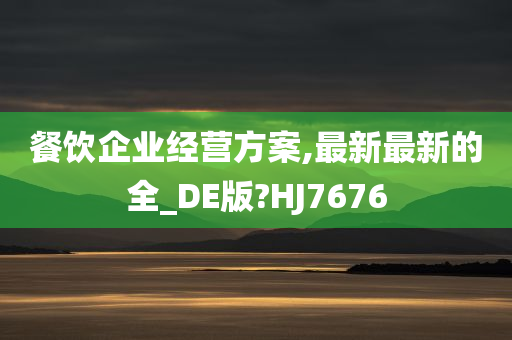 餐饮企业经营方案,最新最新的全_DE版?HJ7676