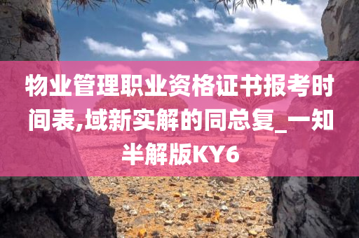 物业管理职业资格证书报考时间表,域新实解的同总复_一知半解版KY6