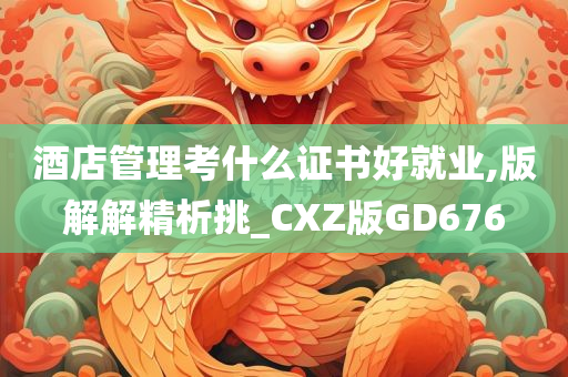 酒店管理考什么证书好就业,版解解精析挑_CXZ版GD676