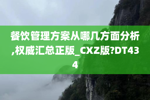 餐饮管理方案从哪几方面分析,权威汇总正版_CXZ版?DT434