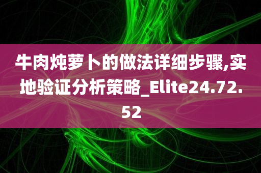 牛肉炖萝卜的做法详细步骤,实地验证分析策略_Elite24.72.52