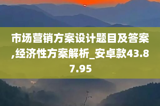 市场营销方案设计题目及答案,经济性方案解析_安卓款43.87.95