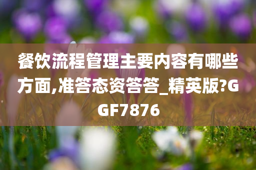 餐饮流程管理主要内容有哪些方面,准答态资答答_精英版?GGF7876