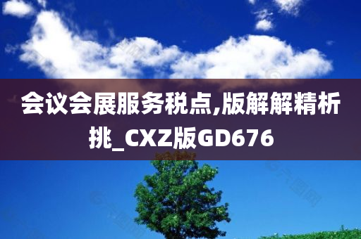 会议会展服务税点,版解解精析挑_CXZ版GD676