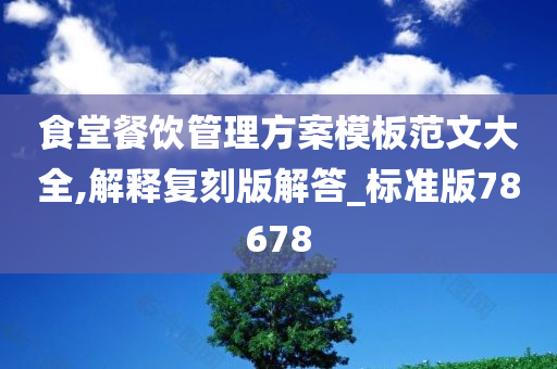 食堂餐饮管理方案模板范文大全,解释复刻版解答_标准版78678