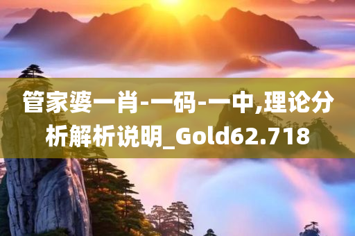 管家婆一肖-一码-一中,理论分析解析说明_Gold62.718