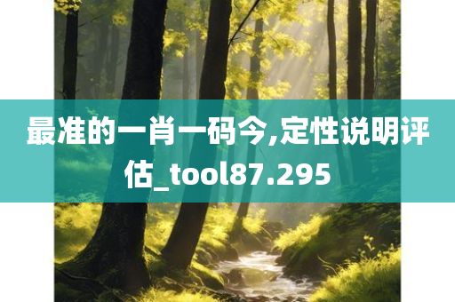 最准的一肖一码今,定性说明评估_tool87.295