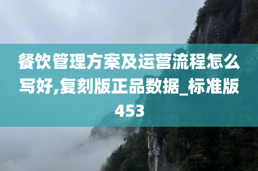 餐饮管理方案及运营流程怎么写好,复刻版正品数据_标准版453