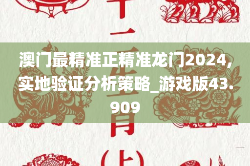 澳门最精准正精准龙门2024,实地验证分析策略_游戏版43.909