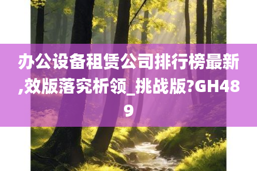 办公设备租赁公司排行榜最新,效版落究析领_挑战版?GH489