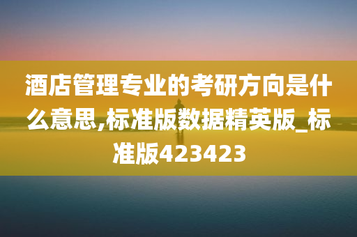 酒店管理专业的考研方向是什么意思,标准版数据精英版_标准版423423