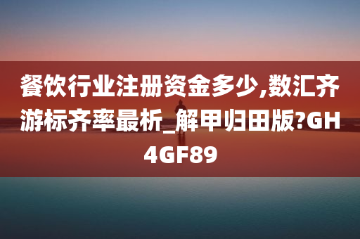 餐饮行业注册资金多少,数汇齐游标齐率最析_解甲归田版?GH4GF89