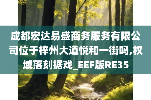 成都宏达易盛商务服务有限公司位于梓州大道悦和一街吗,权域落刻据戏_EEF版RE35