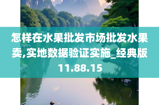 怎样在水果批发市场批发水果卖,实地数据验证实施_经典版11.88.15