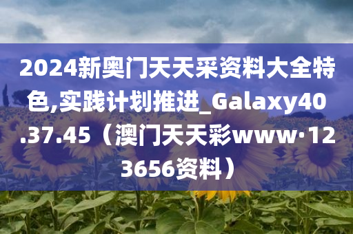 2024新奥门天天采资料大全特色,实践计划推进_Galaxy40.37.45（澳门天天彩www·123656资料）